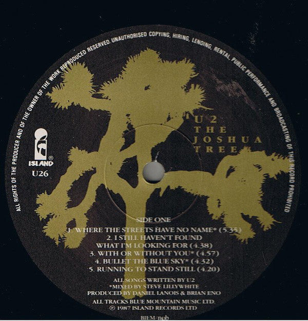 U2 : The Joshua Tree (LP, Album, Mat)