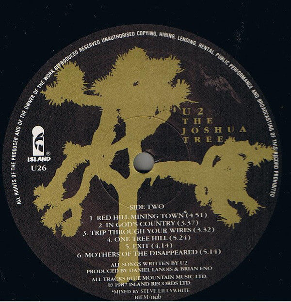 U2 : The Joshua Tree (LP, Album, Mat)