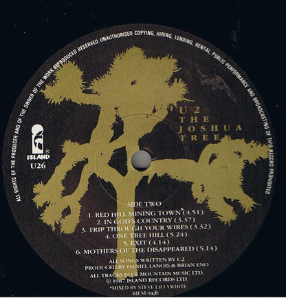 U2 : The Joshua Tree (LP, Album, Mat)