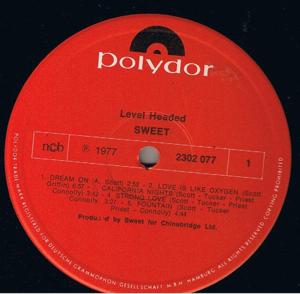 Sweet* : Level Headed (LP, Album, Gat)