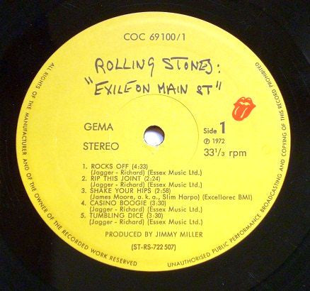 The Rolling Stones : Exile On Main St (2xLP, Album)
