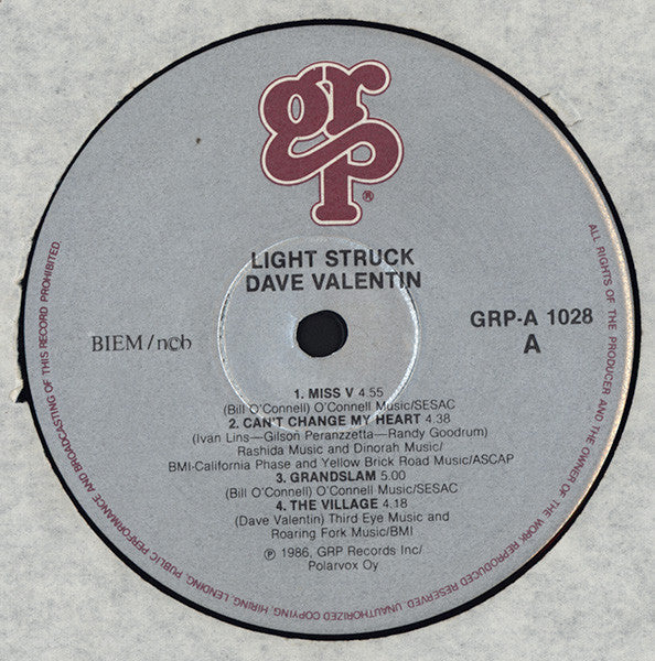 Dave Valentin : Light Struck (LP, Album)