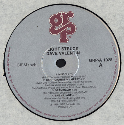 Dave Valentin : Light Struck (LP, Album)