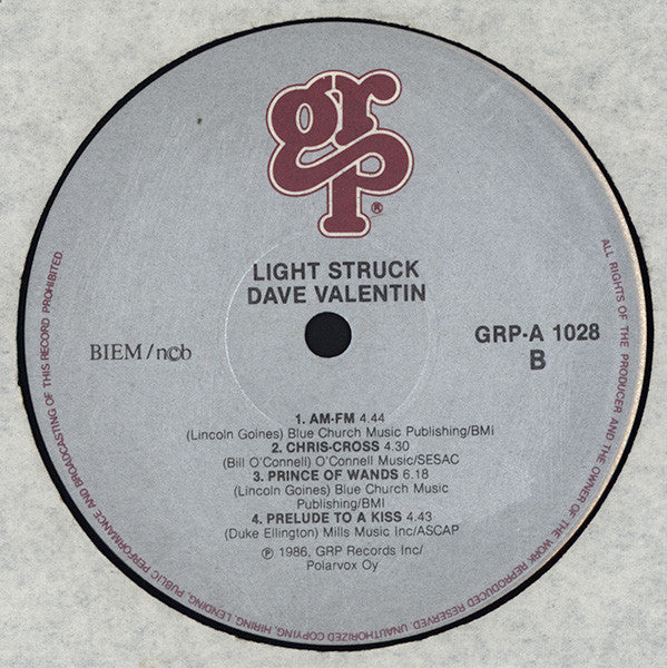 Dave Valentin : Light Struck (LP, Album)