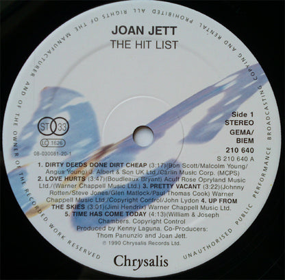 Joan Jett : The Hit List (LP, Album)