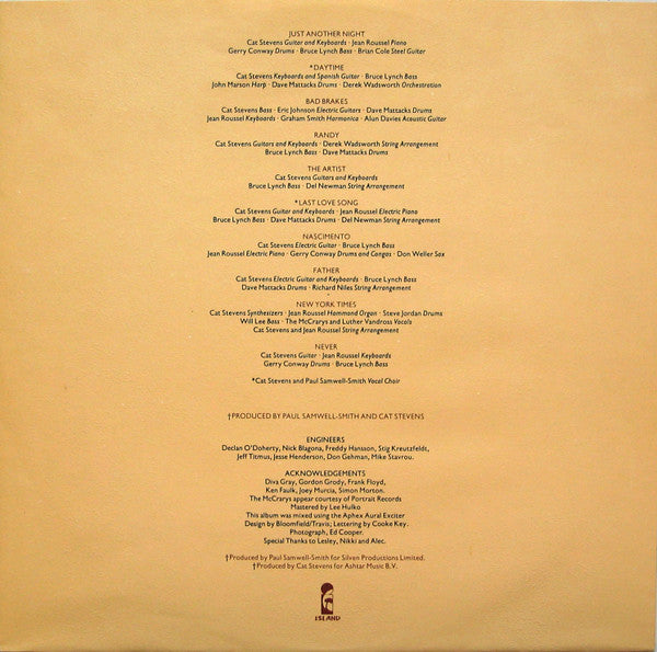 Cat Stevens : Back To Earth (LP, Album)