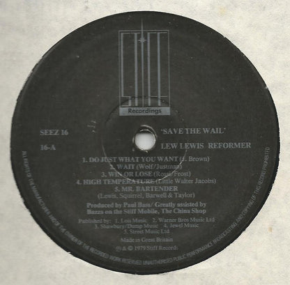 Lew Lewis Reformer : Save The Wail (LP, Album)