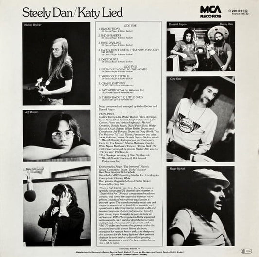 Steely Dan : Katy Lied (LP, Album, RE)