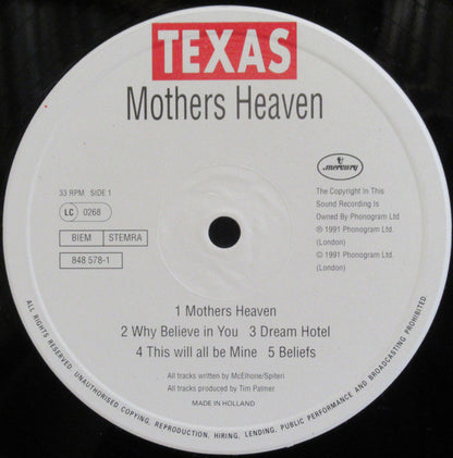 Texas : Mothers Heaven (LP, Album)