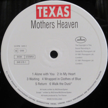 Texas : Mothers Heaven (LP, Album)