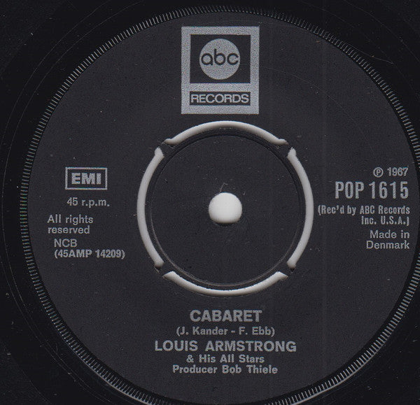 Louis Armstrong : What A Wonderful World / Cabaret (7", Single, RE)