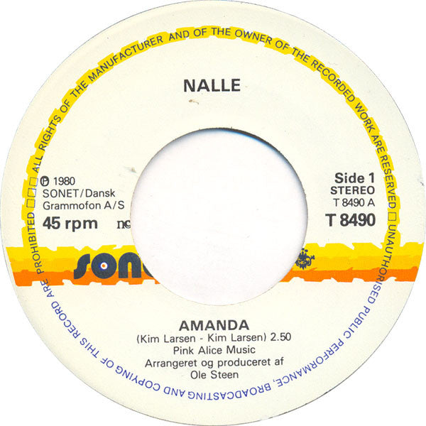Nalle (2) : Amanda / Bare Mig (7", Single)