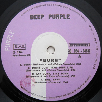 Deep Purple : Burn (LP, Album)