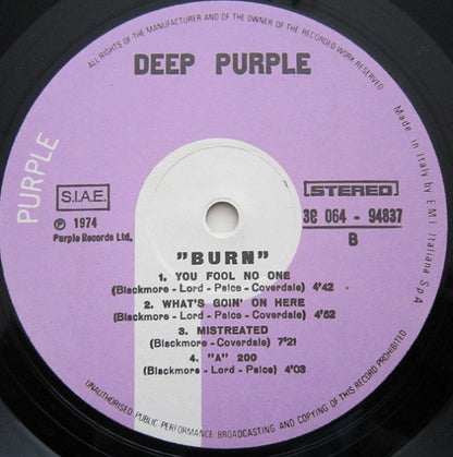 Deep Purple : Burn (LP, Album)
