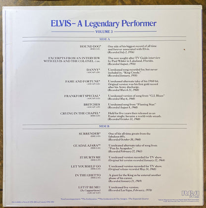 Elvis Presley : A Legendary Performer - Volume 3 (LP, Comp)