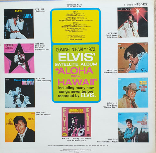 Elvis Presley : Separate Ways (LP, Album, Comp)