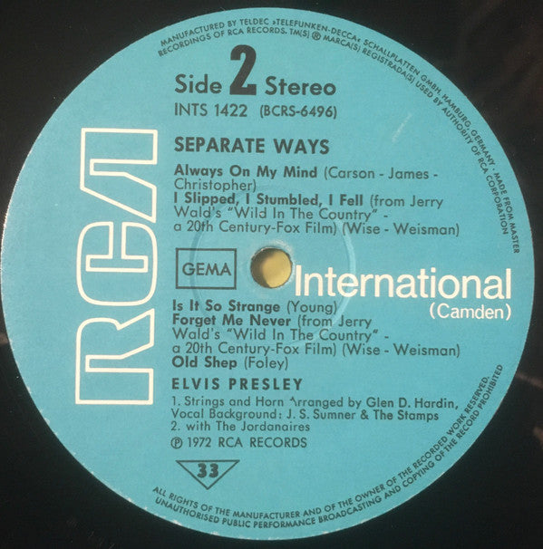 Elvis Presley : Separate Ways (LP, Album, Comp)