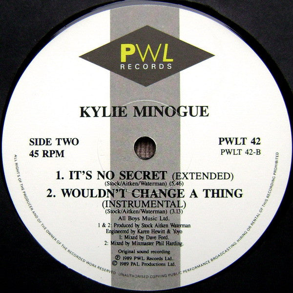 Kylie Minogue : Wouldn't Change A Thing (The Espagna Mix)  (12")