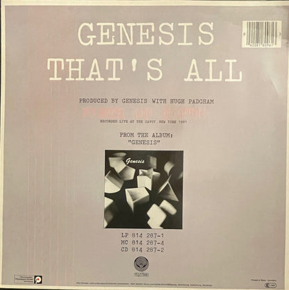 Genesis : That's All (12", Maxi)