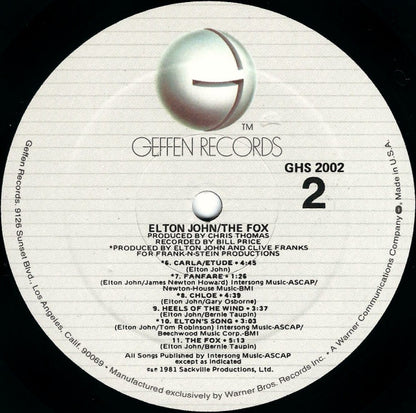 Elton John : The Fox (LP, Album, Eur)