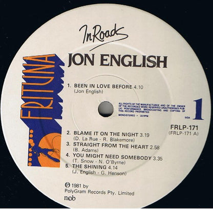 Jon English (3) : In Roads (LP, Album)