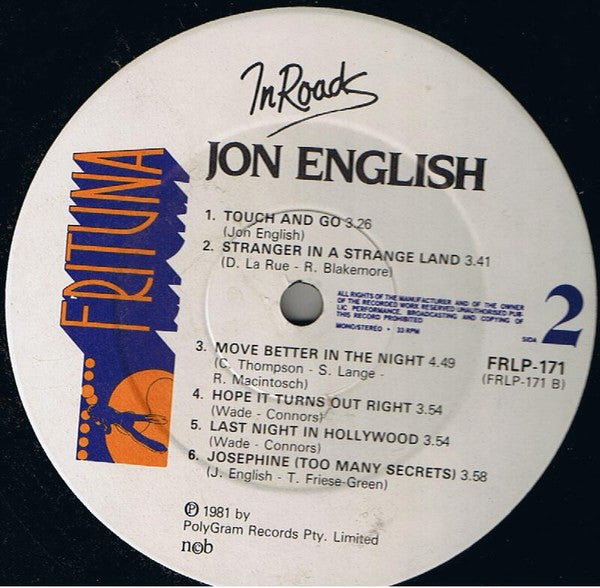 Jon English (3) : In Roads (LP, Album)