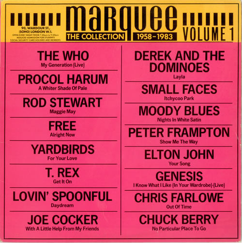 Various : The Marquee Collection Volume 1 (LP, Comp)