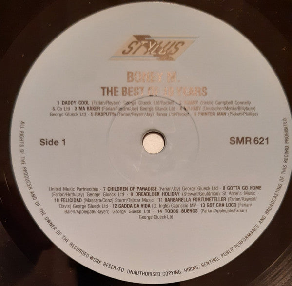 Boney M. : The Best Of 10 Years  (LP, Comp, Mixed)