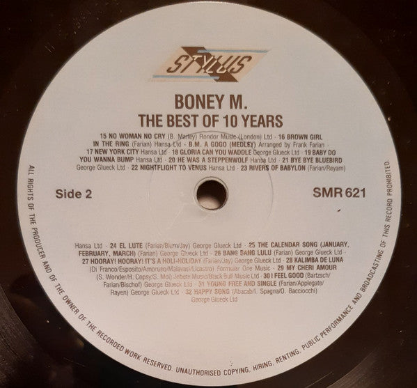 Boney M. : The Best Of 10 Years  (LP, Comp, Mixed)