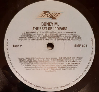 Boney M. : The Best Of 10 Years  (LP, Comp, Mixed)