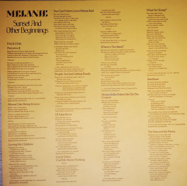 Melanie (2) : Sunset And Other Beginnings (LP, Album)