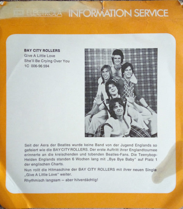 Bay City Rollers : Give A Little Love (7", Single)