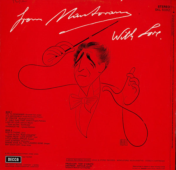 Mantovani And His Orchestra : From Mantovani With Love (LP, Album)