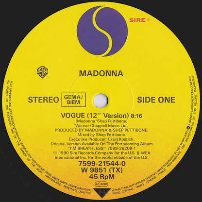 Madonna : Vogue (12", Single)