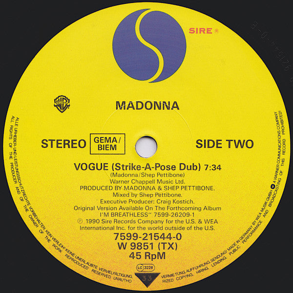 Madonna : Vogue (12", Single)