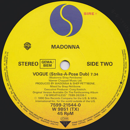 Madonna : Vogue (12", Single)
