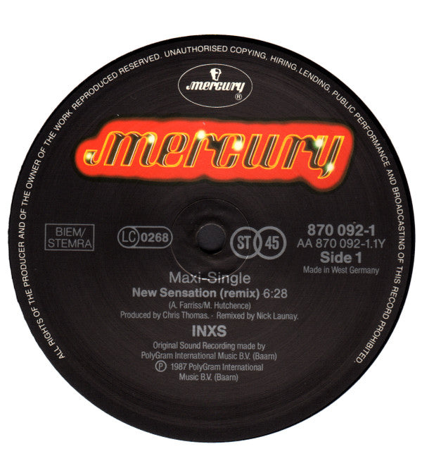 INXS : New Sensation (12", Maxi, Mis)