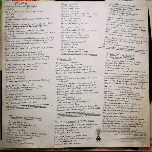 Elton John : Rock Of The Westies (LP, Album, "Bl)