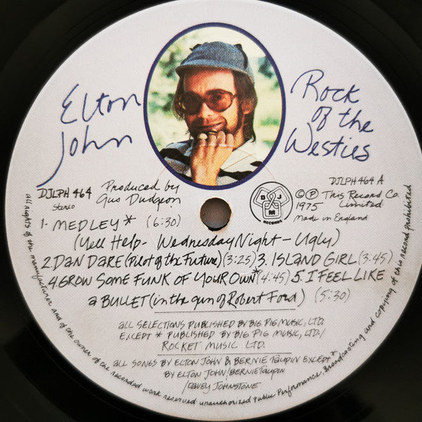 Elton John : Rock Of The Westies (LP, Album, "Bl)