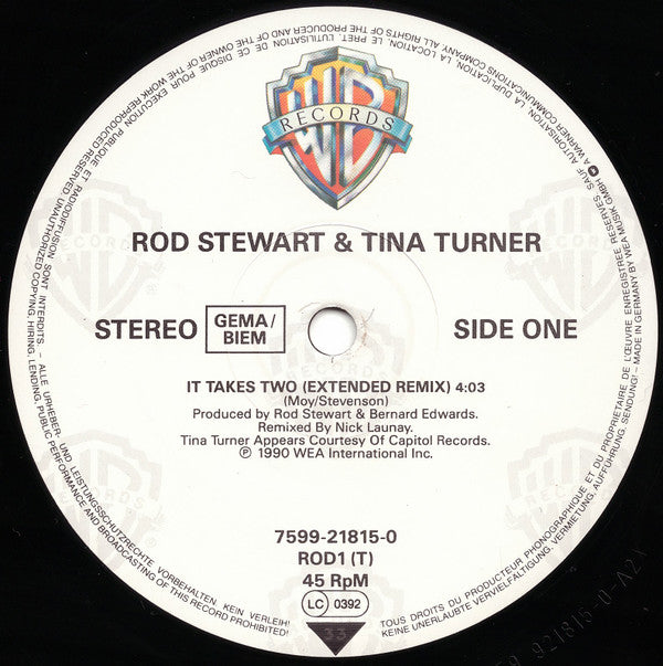 Rod Stewart & Tina Turner : It Takes Two (12", Maxi)