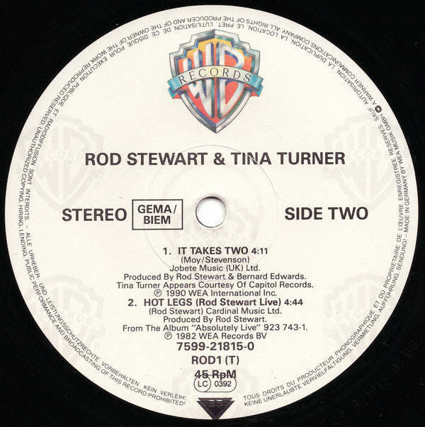 Rod Stewart & Tina Turner : It Takes Two (12", Maxi)