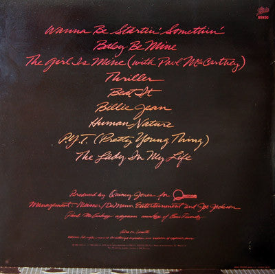 Michael Jackson : Thriller (LP, Album, Gat)
