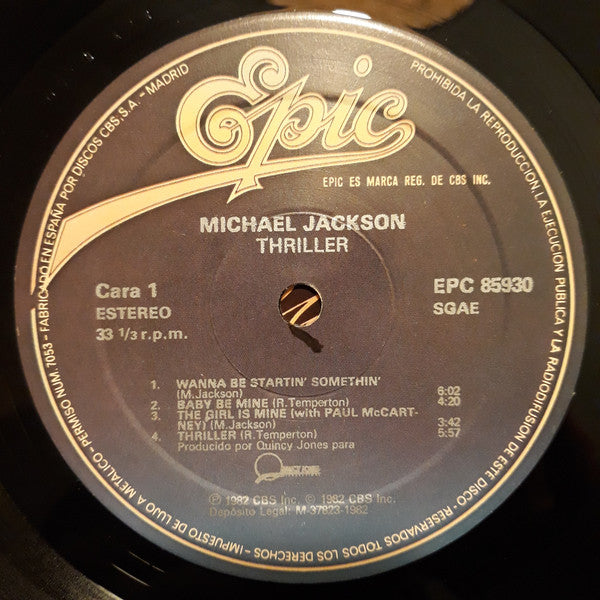 Michael Jackson : Thriller (LP, Album, Gat)