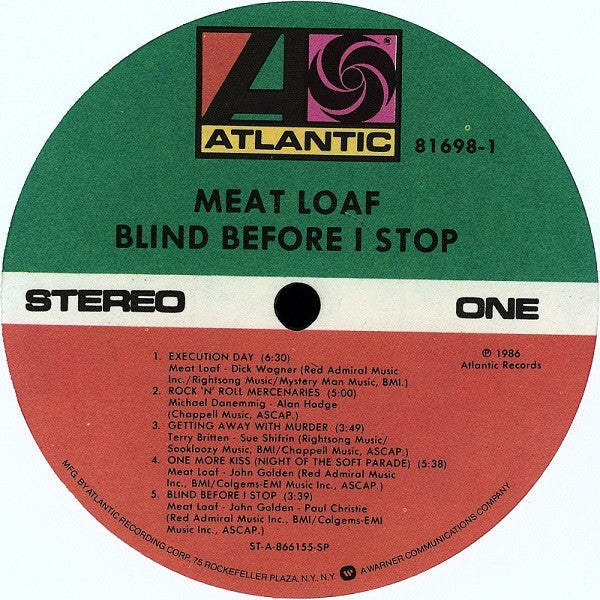 Meat Loaf : Blind Before I Stop (LP, Album, Spe)