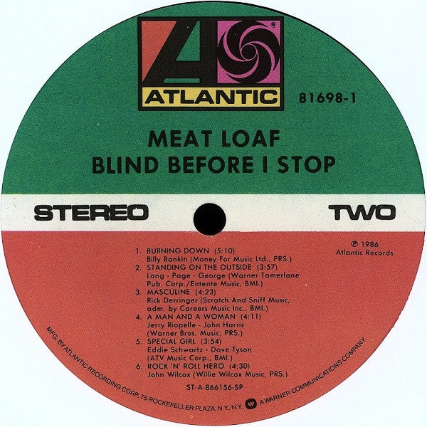 Meat Loaf : Blind Before I Stop (LP, Album, Spe)
