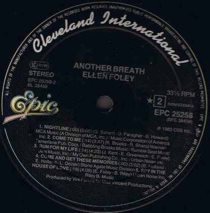 Ellen Foley : Another Breath (LP, Album)