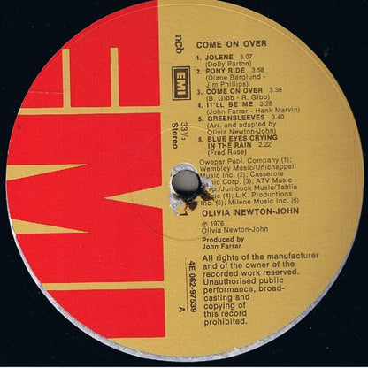 Olivia Newton-John : Come On Over (LP, Album)