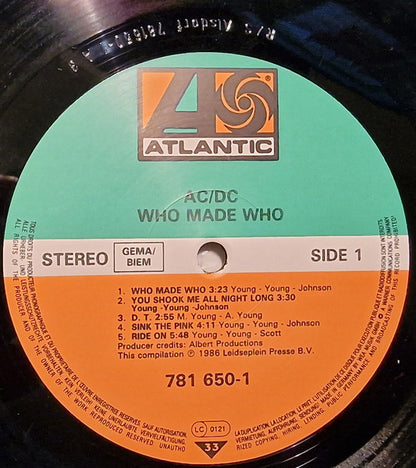 AC/DC : Who Made Who (LP, Comp)