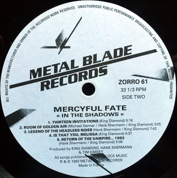 Mercyful Fate : In The Shadows (LP, Album, Ltd)