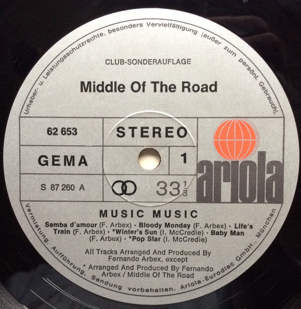 Middle Of The Road : Music Music (LP, Album, Club, RE, S/Edition, Son)